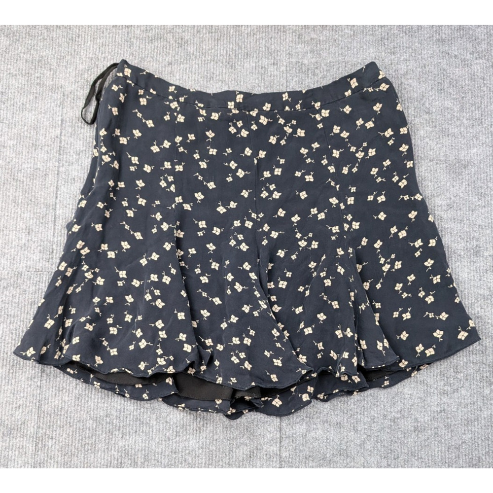 Polo Ralph Lauren Mini Skirt Womens 8 Silk Floral Flounce Timeless Preppy Retro